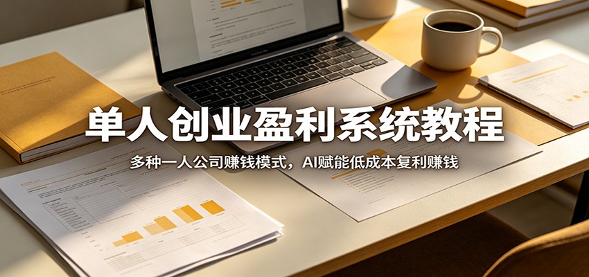 单人创业盈利系统教程：多种一人公司赚钱模式，AI赋能低成本复利赚钱-吾爱云课堂