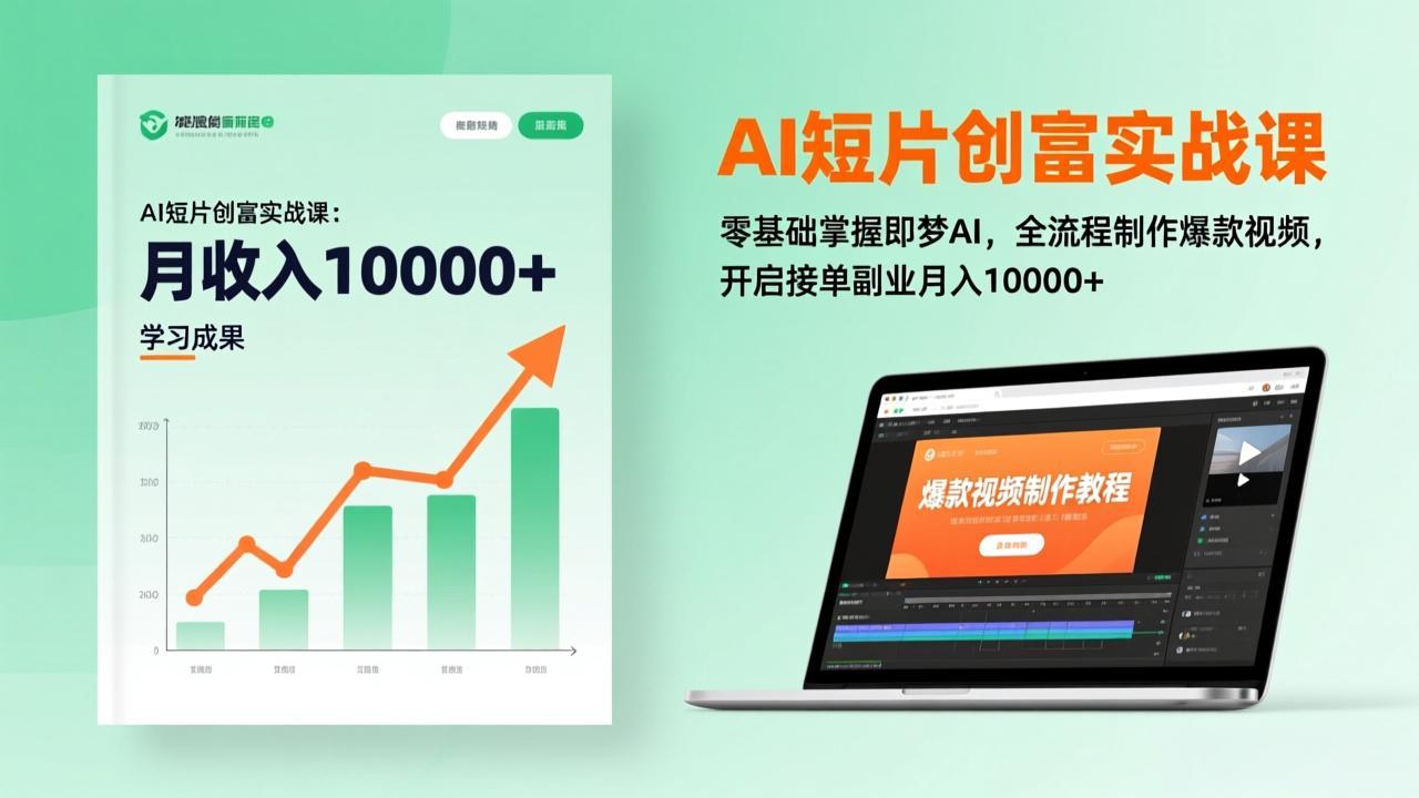 AI短片创富实战课：零基础掌握即梦AI，全流程制作爆款视频，开启接单副业月入10000+(更新-吾爱云课堂