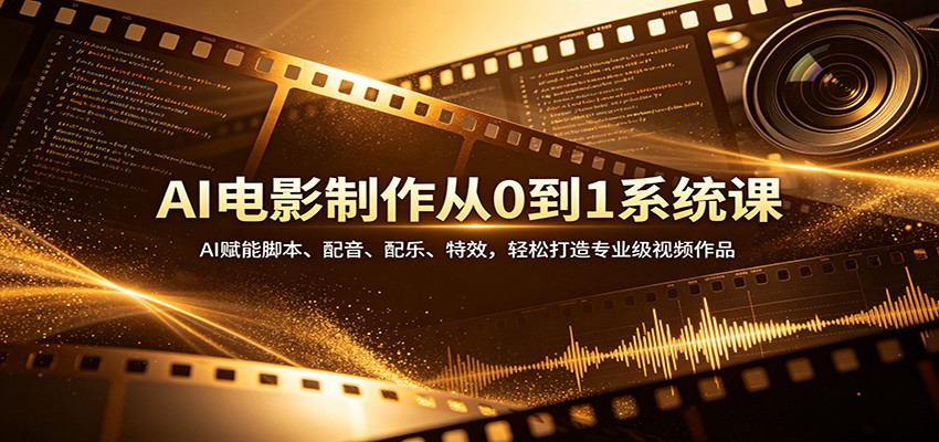 AI电影制作从0到1系统课：AI赋能脚本、配音、配乐、特效，轻松打造专业级视频作品-吾爱云课堂