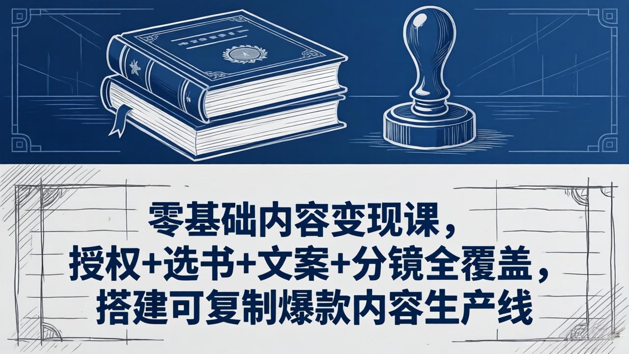 零基础内容变现课，授权+选书+文案+分镜全覆盖，搭建可复制爆款内容生产线-吾爱云课堂