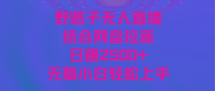 无人直播野路子结合网盘拉新,日赚2500+多平台变现,小白无脑轻松上手操作-吾爱云课堂