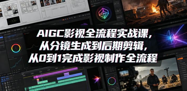 AIGC影视全流程实战课，从分镜生成到后期剪辑，从0到1完成影视制作全流程-吾爱云课堂