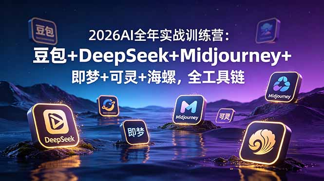 2026AI全年实战训练营：豆包+DeepSeek+Midjourney+即梦+可灵+海螺，全工具链-吾爱云课堂