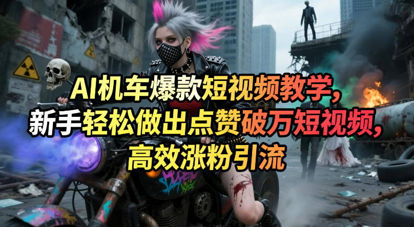 AI机车爆款短视频教学，新手轻松做出点赞破万短视频，高效涨粉引流-吾爱云课堂