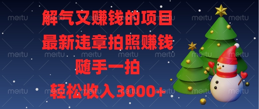 解气又赚钱的项目,最新违章拍照赚钱,随手一拍,轻松收入3000+-吾爱云课堂