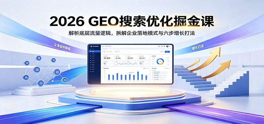 2026 GEO搜索优化掘金课：解析底层流量逻辑，拆解企业落地模式与六步增长打法-吾爱云课堂