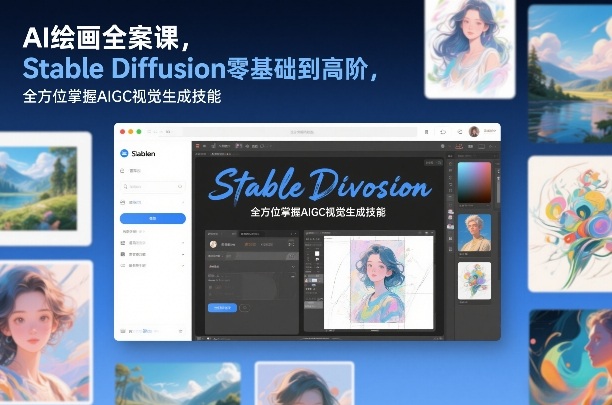 AI绘画全案课，Stable Diffusion零基础到高阶，全方位掌握AIGC视觉生成技能-吾爱云课堂