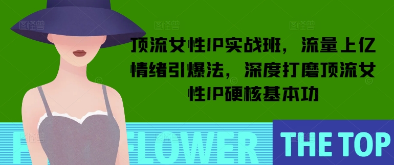 顶流女性IP实战班,流量上亿情绪引爆法,深度打磨顶流女性IP硬核基本功-吾爱云课堂