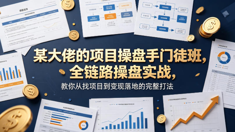 某大佬的项目操盘手门徒班，全链路操盘实战，教你从找项目到变现落地的完整打法-吾爱云课堂