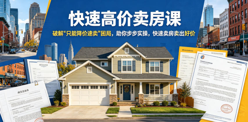 快速高价卖房课，破解“只能降价速卖”困局，助你步步实操，快速卖房卖出好价(更新2026)-吾爱云课堂