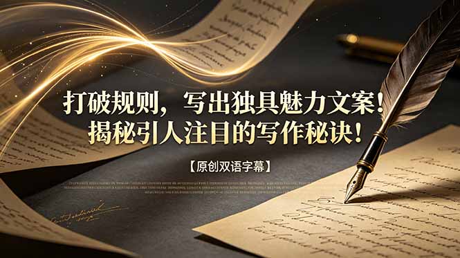 打破规则，写出独具魅力文案！揭秘引人注目的写作秘诀！【原创双语字幕】-吾爱云课堂