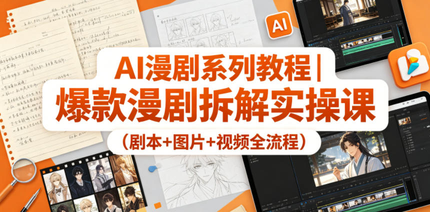 AI漫剧系列教程｜爆款漫剧拆解实操课(剧本+图片+视频全流程)-吾爱云课堂