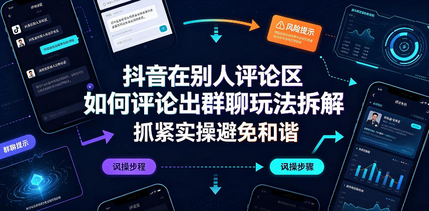 抖音在别人评论区如何评论出群聊玩法拆解，抓紧实操避免和谐-吾爱云课堂