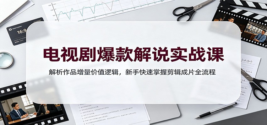 电视剧爆款解说实战课:解析作品增量价值逻辑,新手快速掌握剪辑成片全流程-吾爱云课堂