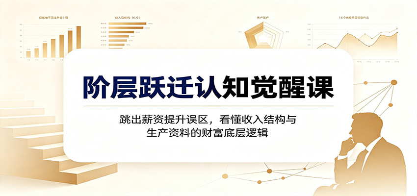 阶层跃迁认知觉醒课：跳出薪资提升误区，看懂收入结构与生产资料的财富底层逻辑-吾爱云课堂