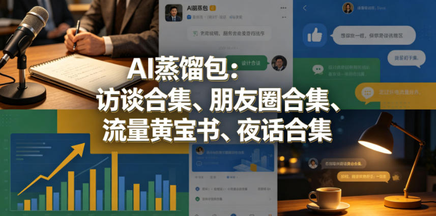 AI蒸馏包：访谈合集、朋友圈合集、流量黄宝书、夜话合集【文档】-吾爱云课堂