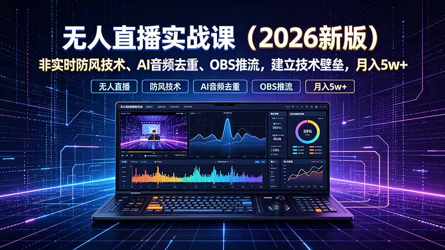 无人直播实战课(更新7月-吾爱云课堂