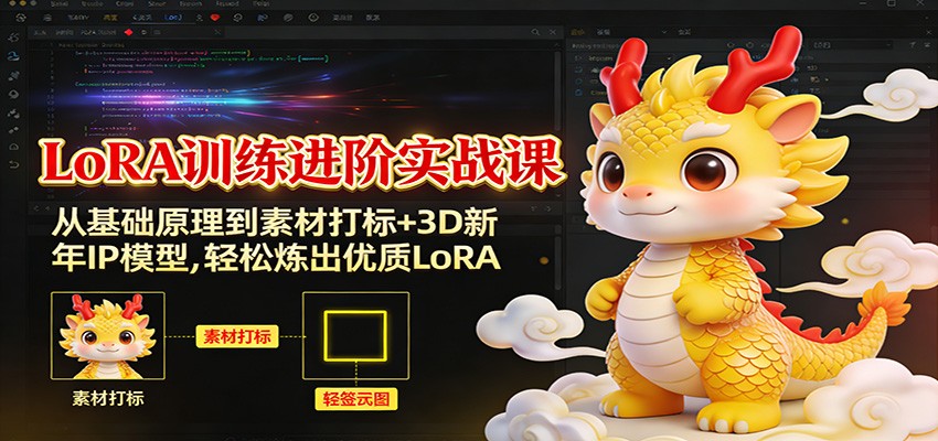 LoRA训练进阶实战课：从基础原理到素材打标+3D新年IP模型，轻松炼出优质LoRA-吾爱云课堂