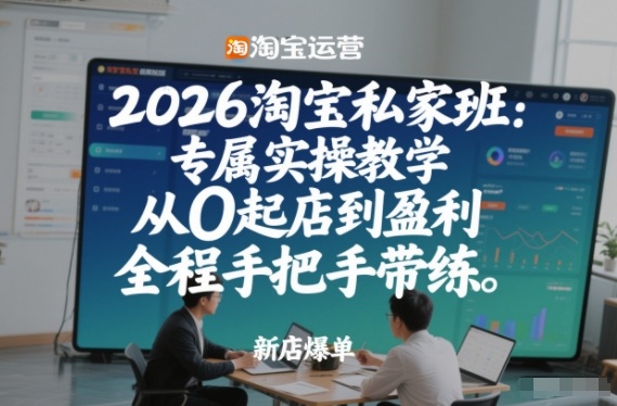 2026淘宝私家班：专属实操教学，从0起店到盈利，全程手把手带练-吾爱云课堂