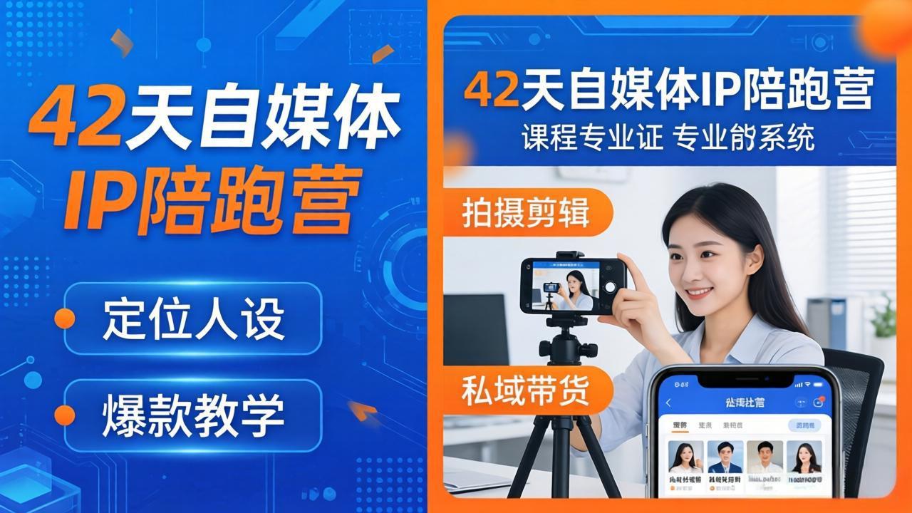 42天自媒体IP陪跑营-26年4月19更新：定位人设爆款全教学，拍摄剪辑私域带货一站式落地-吾爱云课堂
