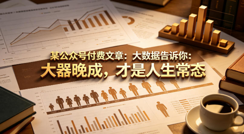 某公众号付费文章：大数据告诉你：大器晚成，才是人生常态-吾爱云课堂