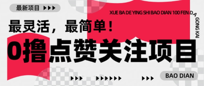 【0撸】最新点赞关注小项目，1毛起赚，1块起提-吾爱云课堂