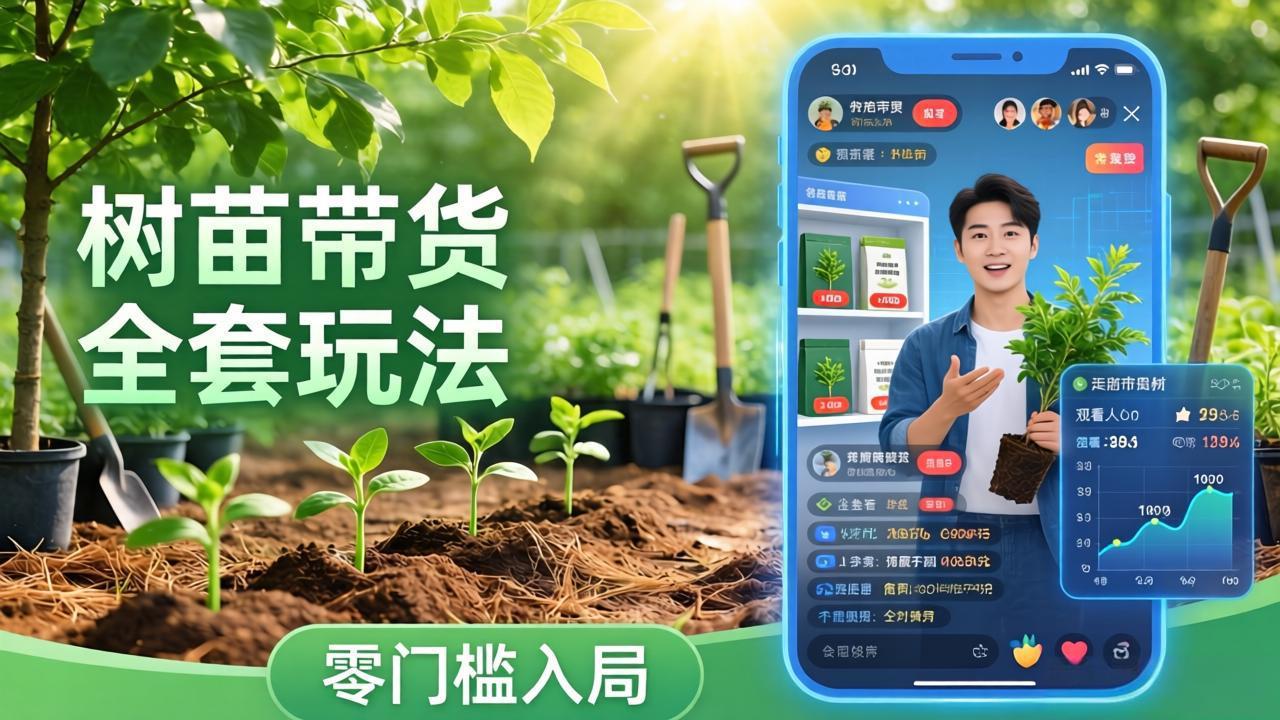 视频号AI树苗带货全套玩法：零门槛入局，掌握豆包、千问等AI工具制作树苗视频的全套流程-吾爱云课堂
