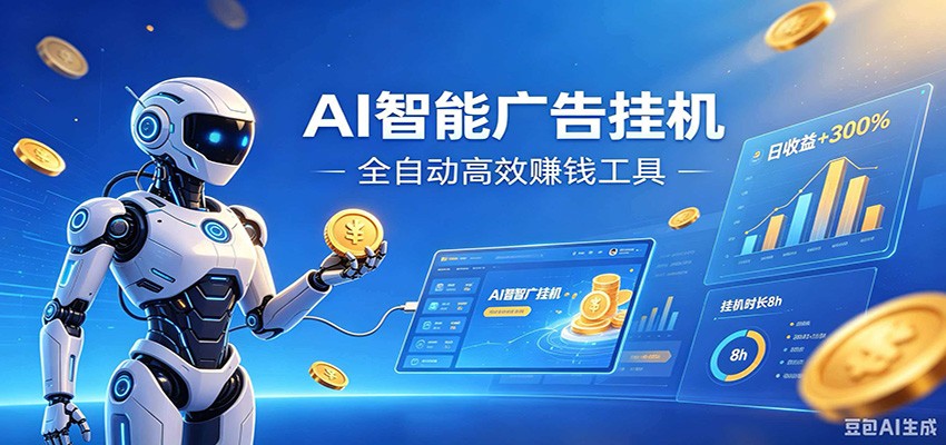 AI智能广告挂机，小白轻松上手，在家自动赚收益-吾爱云课堂