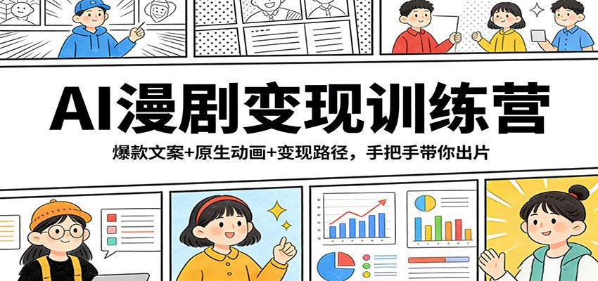 AI漫剧变现训练营：爆款文案+原生动画+变现路径，手把手带你出片-吾爱云课堂