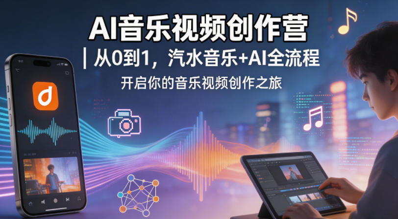 AI音乐视频创作营｜从0到1，汽水音乐+AI全流程，开启你的音乐视频创作之旅-吾爱云课堂