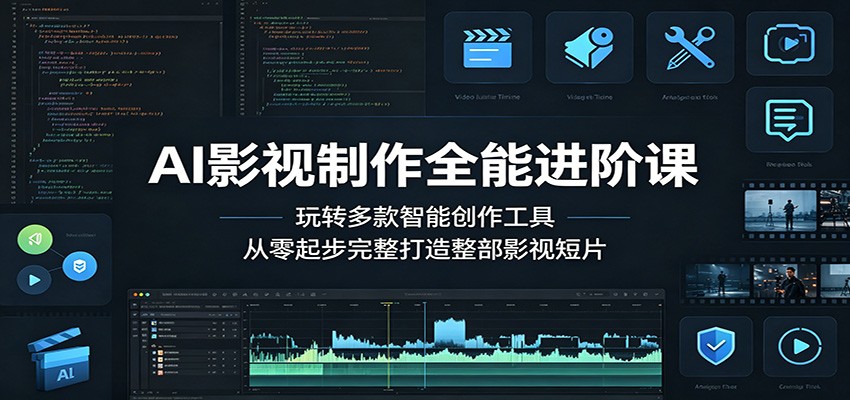 AI影视制作全能进阶课：玩转多款智能创作工具，从零起步完整打造整部影视短片-吾爱云课堂
