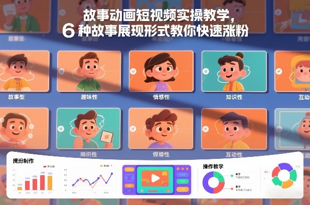 故事动画短视频实操教学，6种故事展现形式教你快速涨粉-吾爱云课堂