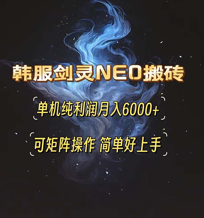 韩服剑灵NEO搬砖攻略,单机纯利润月入6000+ 可矩阵操作,简单好上手。-吾爱云课堂
