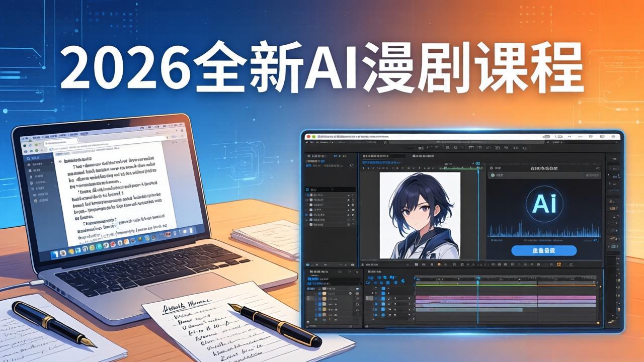 2026全新AI漫剧课程：覆盖创作全链路，教你写作分镜剪辑配音一站式打造漫剧作品-吾爱云课堂