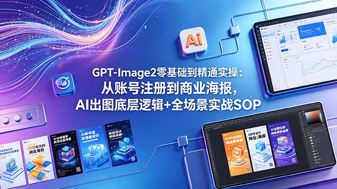 GPT-Image2零基础到精通实操：从账号注册到商业海报，AI出图底层逻辑+全场景实战SOP-吾爱云课堂