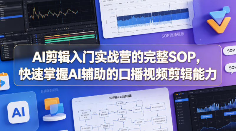 AI剪辑入门实战营的完整SOP，快速掌握AI辅助的口播视频剪辑能力-吾爱云课堂