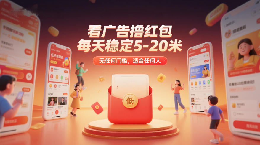 看广告撸红包，每天稳定5-20米，无任何门槛，适合任何人-吾爱云课堂