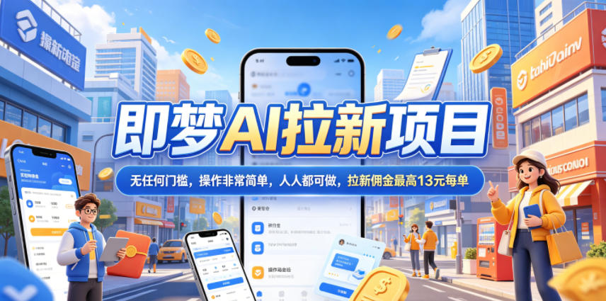 2026年即梦AI拉新项目最新玩法，无任何门槛，操作非常简单，人人都可做，拉新佣金最高13米每单(更新08月07日)-吾爱云课堂