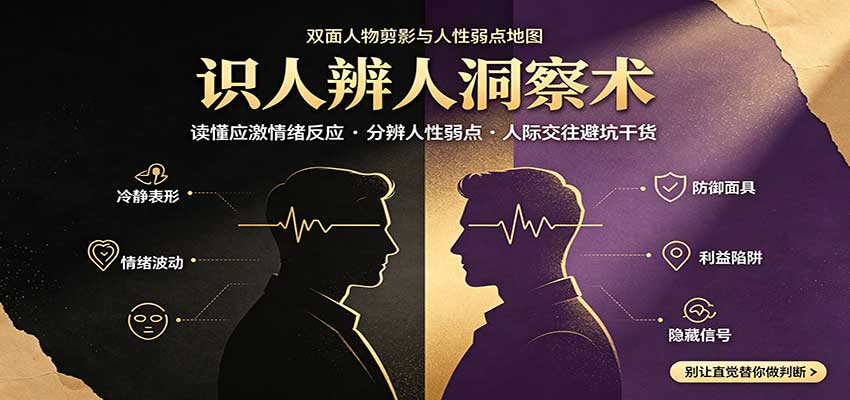 识人辨人终极心法：读懂应激情绪反应，分辨人性弱点，人际交往避坑干货-吾爱云课堂