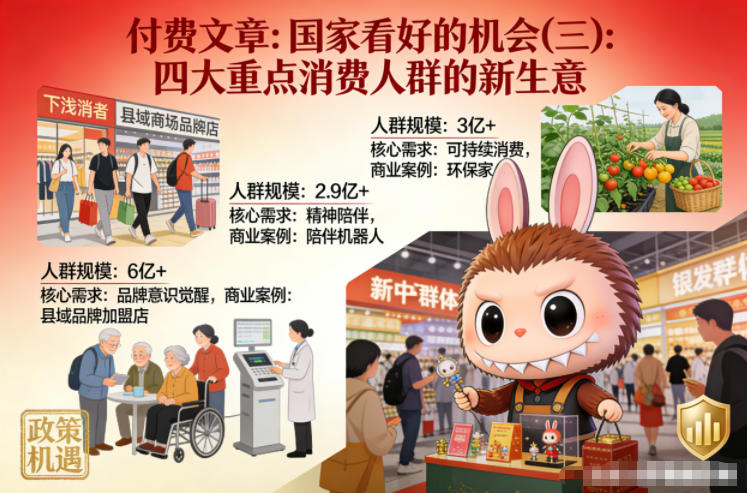 付费文章：国家看好的机会(三)：四大重点消 费人群的新生意-吾爱云课堂