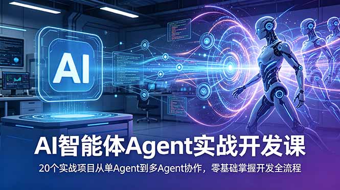 AI智能体Agent实战开发课：20个实战项目从单Agent到多Agent协作，零基础掌握开发全流程-吾爱云课堂