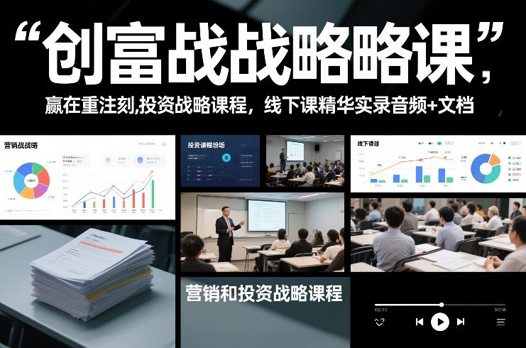 创富战略课，赢在重注时刻，营销和投资战略课程，线下课精华实录音频+文档-吾爱云课堂