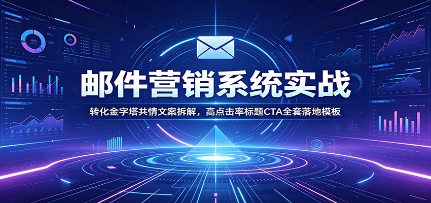 邮件营销系统实战：转化金字塔共情文案拆解，高点击率标题CTA全套落地模板-吾爱云课堂