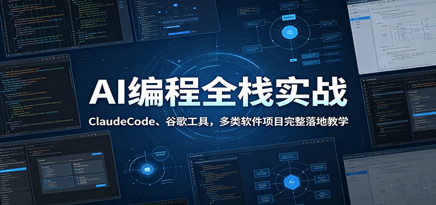AI编程全栈实战：ClaudeCode、谷歌工具，多类软件项目完整落地教学-吾爱云课堂