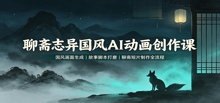 聊斋志异国风AI动画创作课：国风画面生成，故事脚本打磨，聊斋短片制作全流程-吾爱云课堂