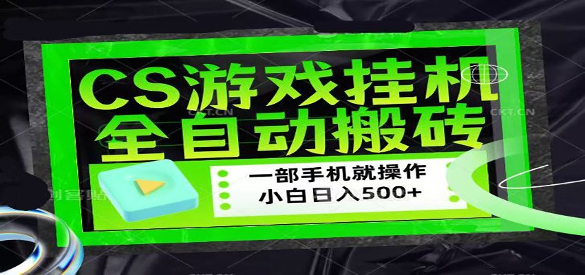 CSGO游戏挂机捡漏搬砖，超稳定的项目，带领1000+小白实现日入500+-吾爱云课堂