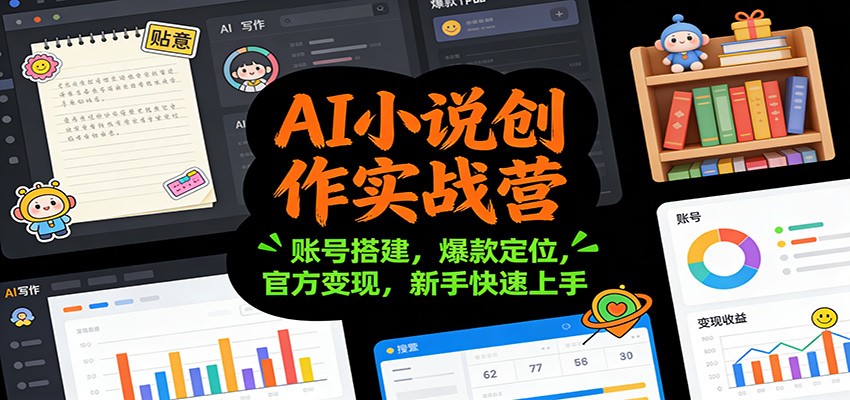 AI小说创作实战营：账号搭建，爆款定位，官方变现，新手快速上手-吾爱云课堂