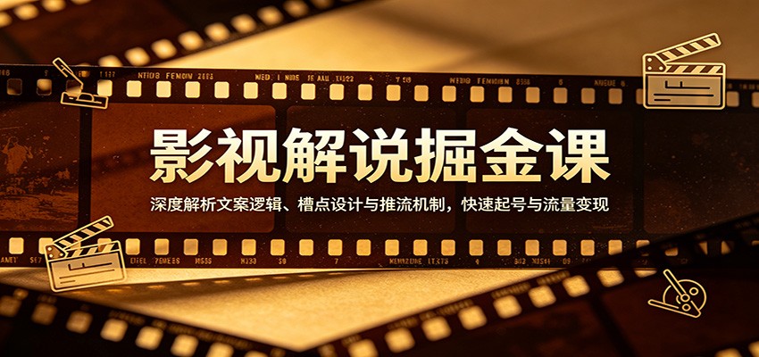 影视解说掘金课：深度解析文案逻辑、槽点设计与推流机制，快速起号与流量变现-吾爱云课堂