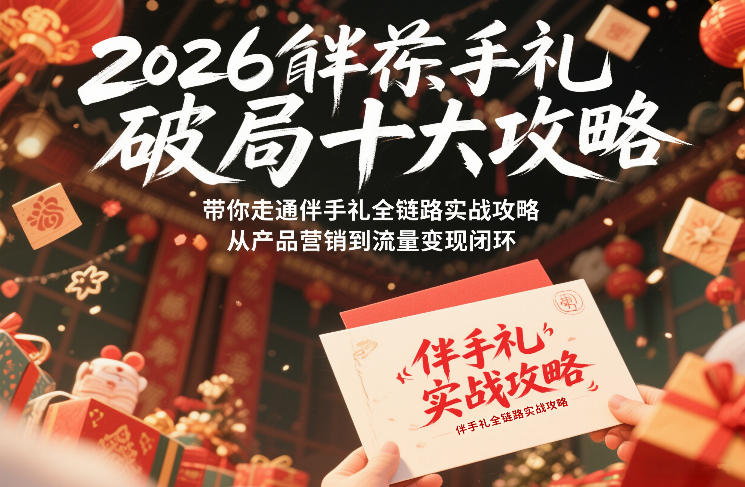 2026伴手礼破局十大攻略，带你走通伴手礼全链路实战攻略，从产品营销到流量变现闭环-吾爱云课堂