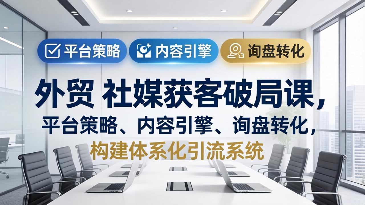 外贸 社媒获客破局课，平台策略、内容引擎、询盘转化，构建体系化引流系统(更新26年3月-吾爱云课堂